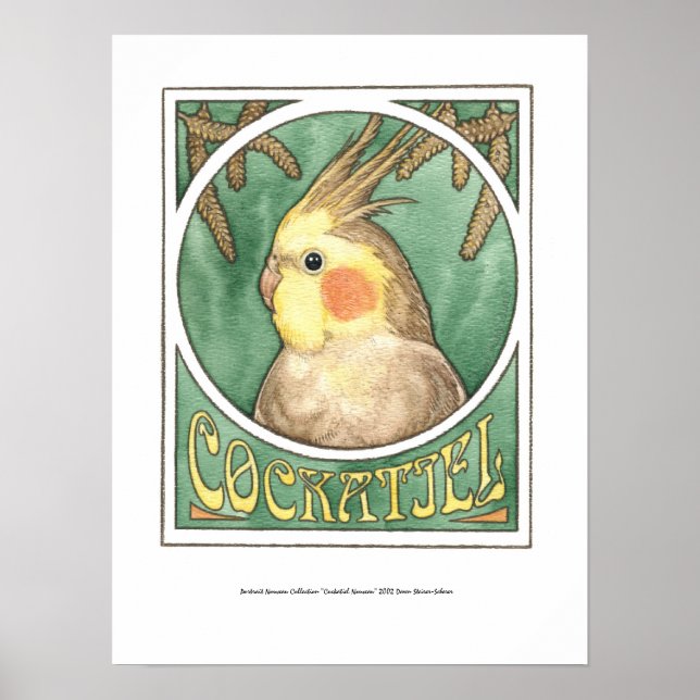 Cockatiel Nouveau Poster (Framsidan)