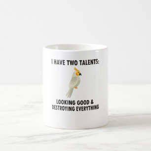 Cockatiel Owner ger Bird Cockatiel Parrot Älskare Kaffemugg