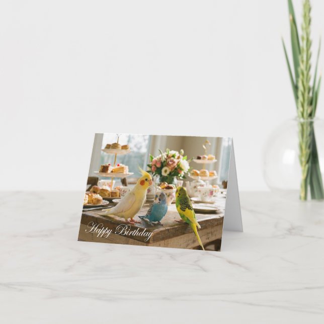 Cockatiel Parakeet Budgies Pet Bird Lover Birthday Kort (Framsida)