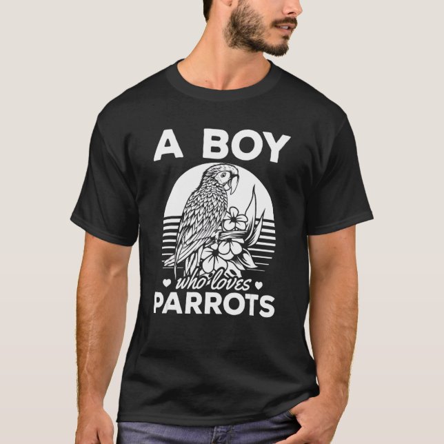 Cockatiel Parrot Bird a Boy som Kärlek Parrots T Shirt (Framsida)