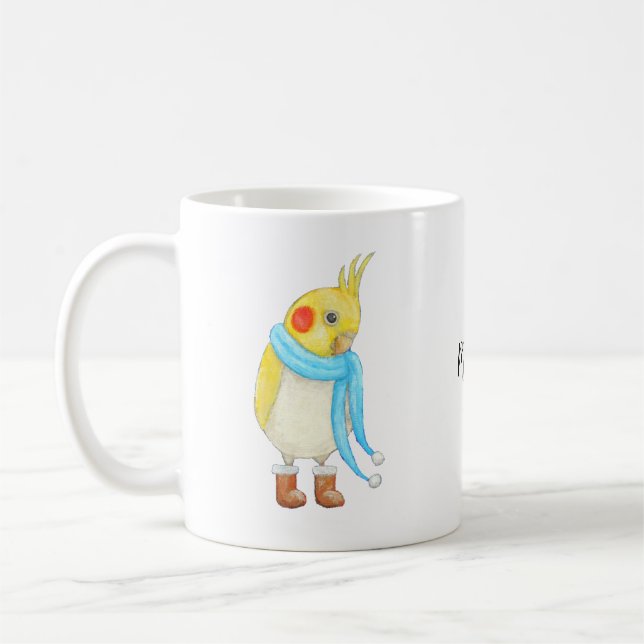 Cockatiel Parrot Budgie Pet Bird Älskare Anpassnin Kaffemugg (Vänster)