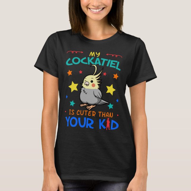 Cockatiel Parrot Cockatoo Lutino Quarrion Weiro Bi T Shirt (Framsida)