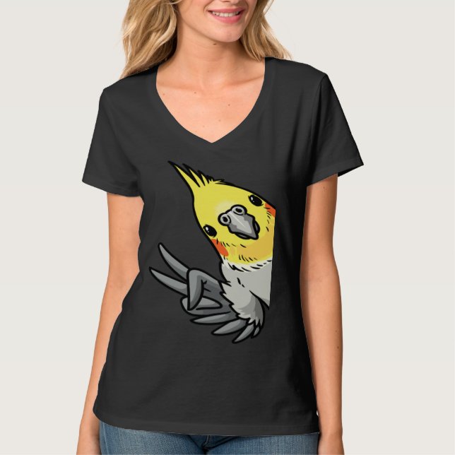 Cockatiel Parrot From Side T Shirt (Framsida)