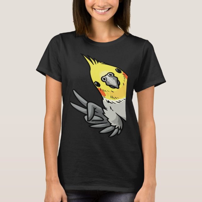Cockatiel Parrot From Side T Shirt (Framsida)