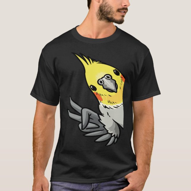 Cockatiel Parrot From Side T Shirt (Framsida)