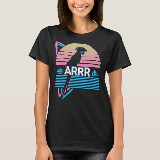 Cockatiel Parrot Retro Arrr T Shirt (Framsida)