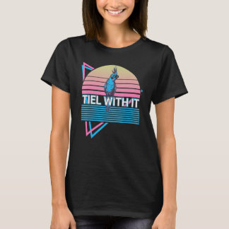 Cockatiel Parrot Retro Tiel med den T Shirt