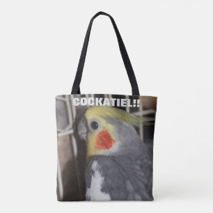 COCKATIEL PET BIRD TOTE TYGKASSE