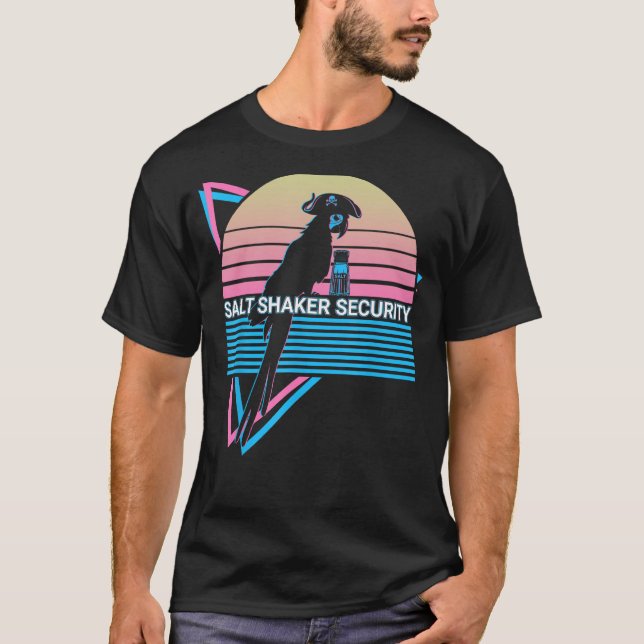 Cockatiel Retro Salt Shaker Security T Shirt (Framsida)