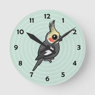 Cockatiel Rund Klocka