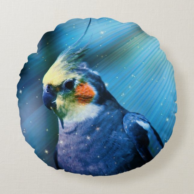 Cockatiel Rund Kudde (Framsidan)