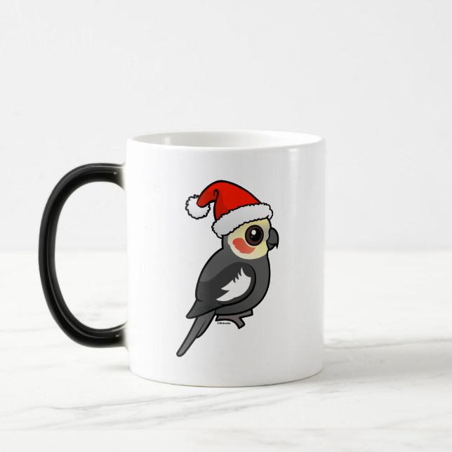 Cockatiel Santa Magisk Mugg (Vänster)