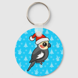 Cockatiel Santa Nyckelring