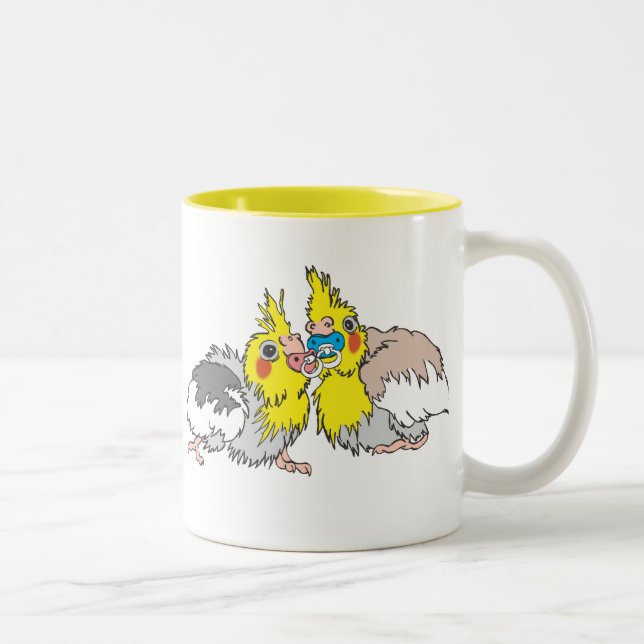 Cockatielchickmugg Två-Tonad Mugg (Höger)