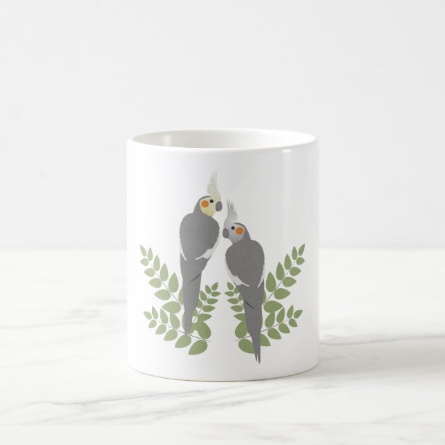 Cockatielen kopplar ihop kaffemugg (Center)