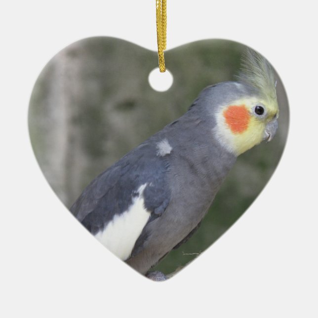 Cockatielfågel Julgransprydnad Keramik (Framsidan)
