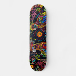 Cockatiels - Aboriginal Stil - Skateboard Deck
