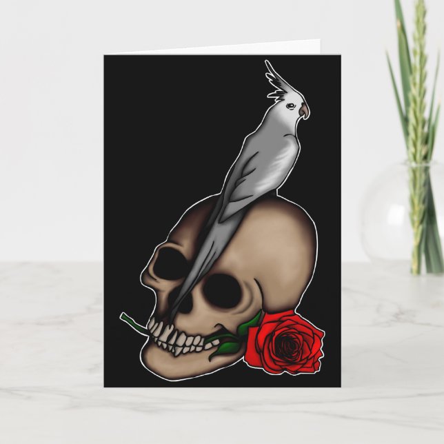 Cockatiels är Goth, hälsningkort Kort (Framsida)