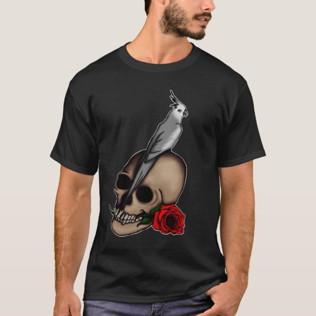 Cockatiels är Goth, mörk skjorta Tee Shirt (Framsida)