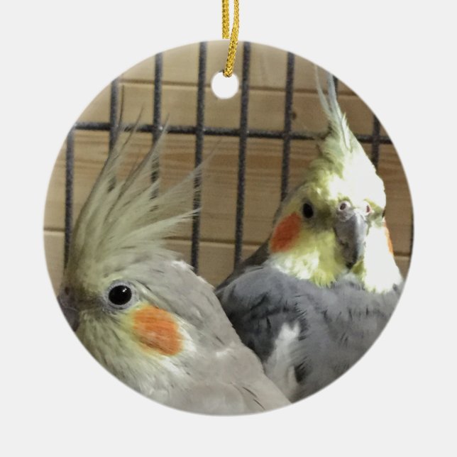 Cockatiels Julgransprydnad Keramik (Framsidan)