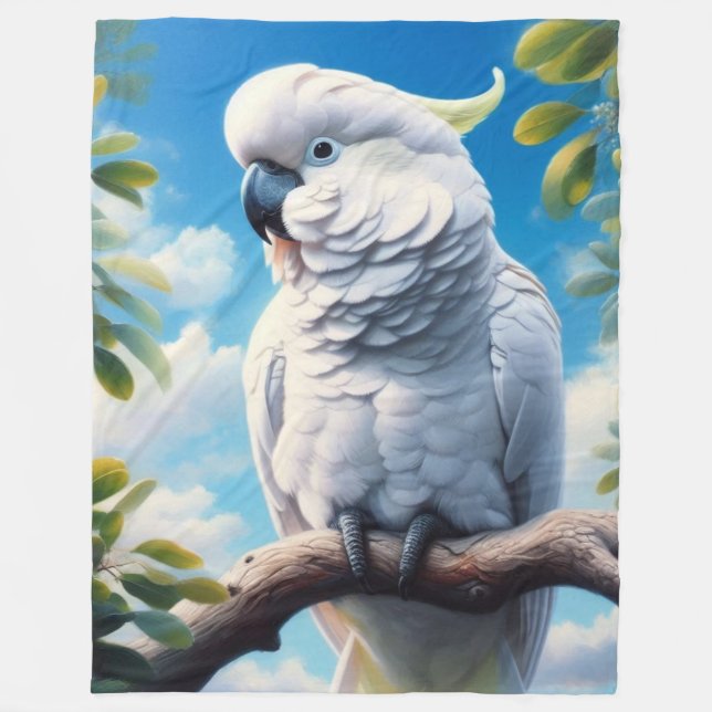 Cockatoo art fleecefilt (Framsidan)