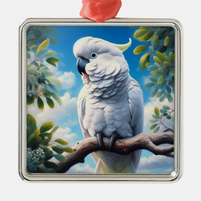 Cockatoo art julgransprydnad metall (Framsidan)