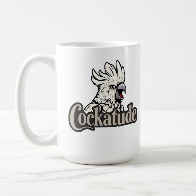 Cockatoo Attitude ’Cockatude’ Coffee Mugg (Vänster)