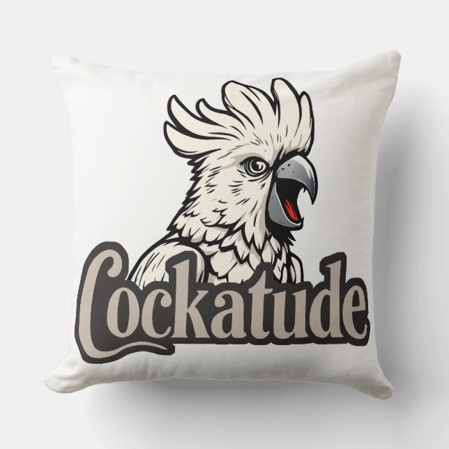 Cockatoo Attitude "Cockatude" Dekorativ kudde (Framsida)