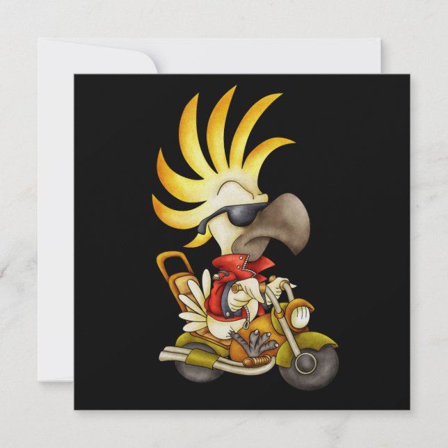 Cockatoo Biker - SRF Inbjudningar (Framsida)