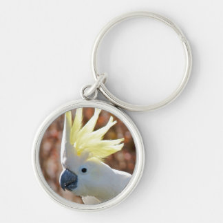 Cockatoo Bird Peace Kärlek Destiny Gifts Rund Silverfärgad Nyckelring