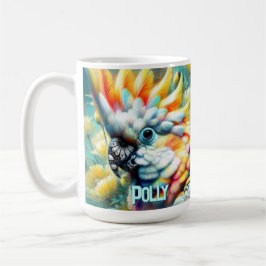 Cockatoo Bird Yellow Poppies Personalized Kaffemugg