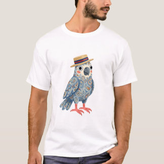 Cockatoo Boater Hatt T-Shirt - Söt Paisley