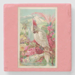 Cockatoo Cocktailing Tropical Paradise Skriv ut Stenunderlägg