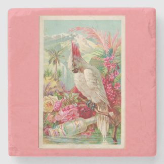 Cockatoo Cocktailing Tropical Paradise Skriv ut Stenunderlägg