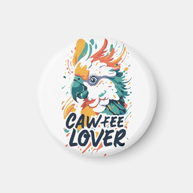 Cockatoo Coffee Älskare Magnet (Framsidan)
