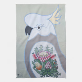Cockatoo med Kung Protea Tatto Tea Towel Kökshandduk