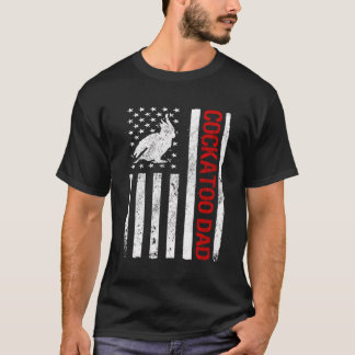 Cockatoo Pappa American USA flagga Funny Bird Älsk T Shirt