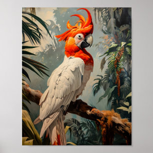 Cockatoo Porträtt Vintage Poster