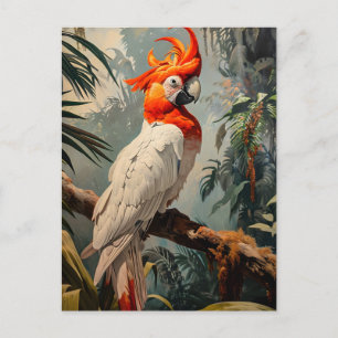 Cockatoo Porträtt Vintage Vykort