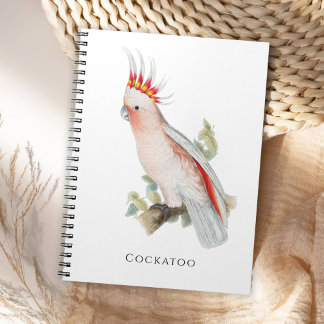 Cockatoo Vintage Bird Parrot Art Anteckningsbok