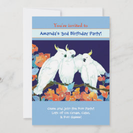 Cockatoos Barns födelsedag Party Inbjudningar