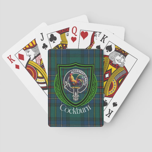 Cockburn Scottish Clan Tartan & Crest Casinokort (Baksidan)
