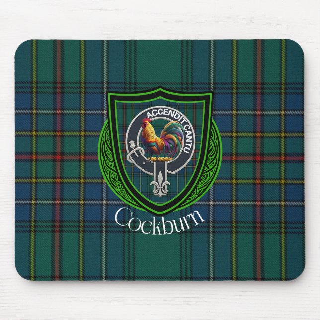 Cockburn Scottish Clan Tartan & Crest Musmatta (Framsidan)
