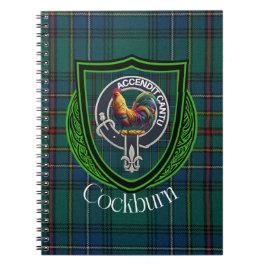 Cockburn skotska klan tartan och vapensköld anteckningsbok