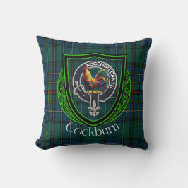 Cockburn skotska klan tartan & vapen kudde