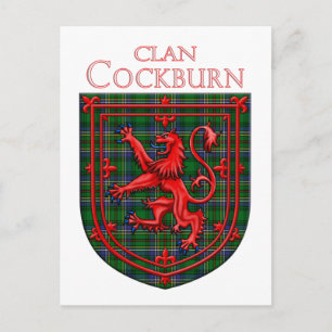 Cockburn Tartan Skotsk Randig Lejon Uppgående Vykort