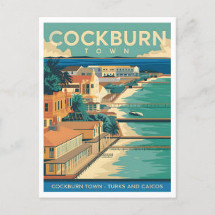 Cockburn Town Turks and Caicos Vintage Vykort