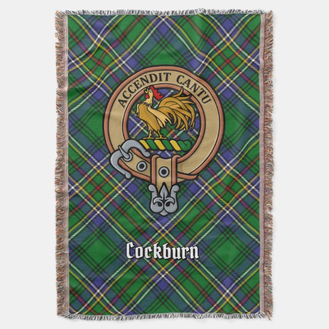 Cockburnklanens vapen över tartan filt (Framsidan Vertikal)