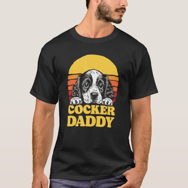 Cocker Daddy Cute English Cocker Spaniel Puppy Dad T Shirt (Framsida)