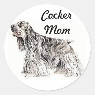 Cocker Mamma, American Cocker Spain Sticker Runt Klistermärke